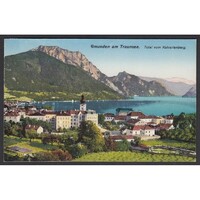 Ausztria,Salzkammergut - Gmunden és a Traunsee tó - Kilátás a Kálvária hegyről 1923