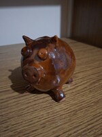 Kerámia bájos malacpersely. Sz. L. Jelzett