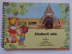 Rigó Béla: ÁLLATKERTI SÉTA  - kemény lapos mesekönyv - régi, ritka (1986)