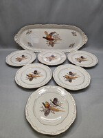 Zsolnay Fácános 6 személyes süteményes, szendvicses készlet