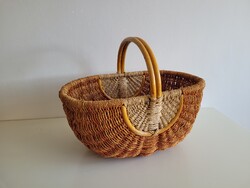 Nagy méretű 49 cm rattan tároló kosár fonott kosár bevásárló kosár