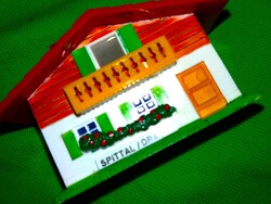 RETRO trafikáru képnézegető alpesi ház, házikó plasztik-SVÁJC ALPOK, külföldi tájak a képek szerint