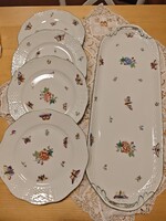 Herendi Viktória mintás süteményestál+4 desszertes tányér ,1943