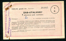 1944 - 1945 zab utalvány