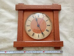 SFX - Óra fali quartz Made in GDR retro fa keret római számok cserére szoruló USA óra szerkezet