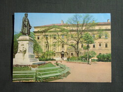 Képeslap,Debrecen,Kálvin tér,Bocskay szobor,park látkép,részlet, 1969-