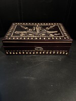 Erdélyi intarziás / karcolt díszdoboz - Kolozsvár, 1976