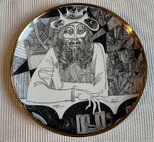 Hollóházi porcelán Szász Endre falitányér