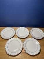 Zsolnay stafír 5 db süteményes tányér