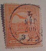 1908 Turul 3 fillér pecsételt