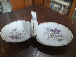 Rare exclusive pls austria pfeiffer & lowenstein hand-painted, gilded porcelain spice holder.