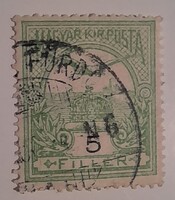 1908 Turul 5 fillér pecsételt