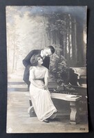 Nő,Hölgyek,Szerelem,Udvarlás,Szépség,Divat képeslap Mostar K.u.K. katonai posta bélyegzés