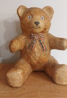 Vintage papírmasé maci 32 cm magas 24 cm széles