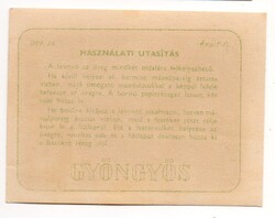 Üvegcímke. Gyöngyös.