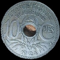 France 10 centimes 1924 AU