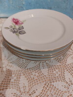 Alföldi rózsás, bazsarózsás, porcelán süteményes tányér
