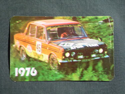 Kártyanaptár,ÁFOR benzinkút,Polski Fiat 125p Rally autó,1976   ,sérült,