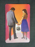 Kártyanaptár,Pest megyei iparcikk üzletek,férfi,női modell,1976