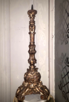 Antik aranyozott barokk gyertyatartó / fa faragás.