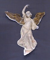 1W814 Antik angyalt ábrázoló épületdísz gipszstukkó TÖRÖTT