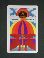 Kártyanaptár,Budapest,Háfém camping bútorok,grafikai,1976