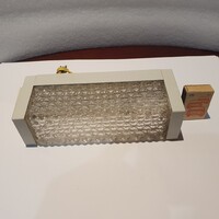 Retro masszív fali üveg lámpa igazi szocreál darab csavarostul ahogy a falból kijött :) b3