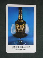 Kártyanaptár,Club Brandy,Kisvárda szeszipari vállalat,1976