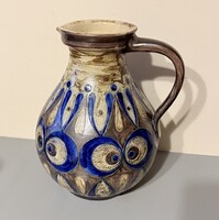 Hatalmas Vintage Német Stúdiókerámia Kancsó / Váza – 36 cm, 5,5 kg – "Handarbeit"﻿