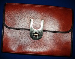 MID CENTURY barna kézi bőrtáska rézcsatos egyterű irattartó gyűjtőmappa Kinek mire jó? képek szerint