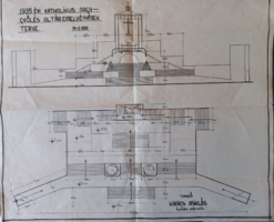 Katolikus nagygyűlés oltáremelvényének építészeti terve, 1935 – Kanics Miklós