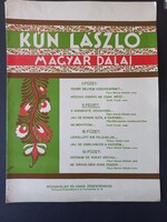Kún László: Magyar dalai – eredeti magyar kottafüzet, Rózsavölgyi kiadás