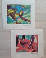 Korényi Attila kortárs festő : Évszakok 1997-99 keret nélküli absztrakt akvarell sorozat