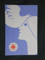 Kártyanaptár,Magyar Vöröskereszt,grafikai,galamb,1976
