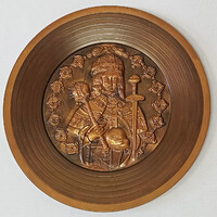 Szent István réz dísztányér