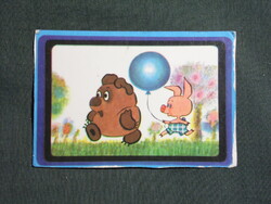 Kártyanaptár,Oroszország,mozi,rajzfilm,Vinni-Puh,Orosz micimackó malacka,1976