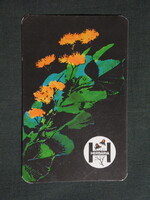 Kártyanaptár,Herbária gyógynövény forgalmi vállalat, Budapest,grafikai,1976