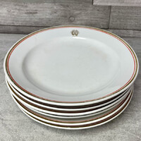 Zsolnay Fejér Megyei ÁFÉSZ aranyozott szélű porcelán tányér szett