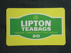 Kártyanaptár,Lipton tea,élelmiszer vállalatok,Budapest,1976