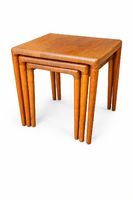 Danish Dyrlund modern solid teak nesting table set, 1960s