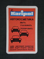 Kártyanaptár,NDK,Karipol autókozmetikai termékek,grafikai,1976