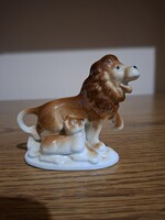 Lippelsdorf GDR oroszlán kölykével, kisoroszlánnal. Hibátlan. Jelzett