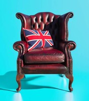 Eredeti Angol Chesterfield Queen Anne füles bőr fotel B319