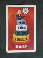 Kártyanaptár,Iparcikk üzletek,Polgár,Hajdúnánás,Hajdúböszörmény,Hajdúszoboszló,női modell,1976