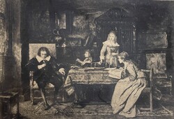 Mihály Munkácsy (1844-1900) -c.J.L.Courtry (1846-1897) the blind Milton dictates Paradise Lost