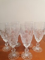 Metszett kristály pezsgős pohár készlet 6 személyes
