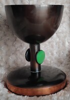 Vörös réz gyertya tartó egyedi dísz régiség kézműves jellegű