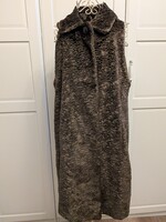 Olasz VINTAGE kuriózum  női M-es barna szörme mellény-kabát ,tavaszi kabát-mellény