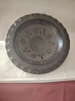 Fazekas István fekete nádudvari kerámia fali tányér