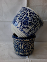 Beautiful Delft porcelain and Marzi & Remy (MR) marked majolica pot